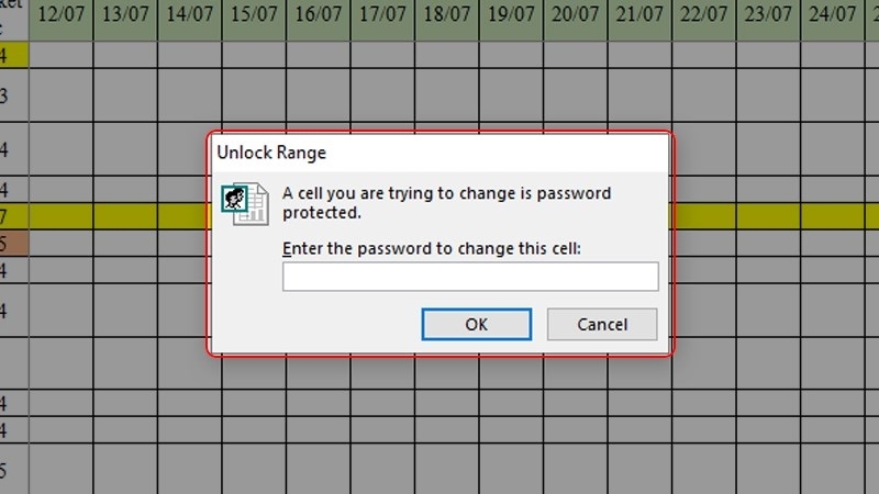 Sau khi đã khóa, người khác không thể nhập được vào dải ô hoặc sheet mà bạn bảo vệ trước đó