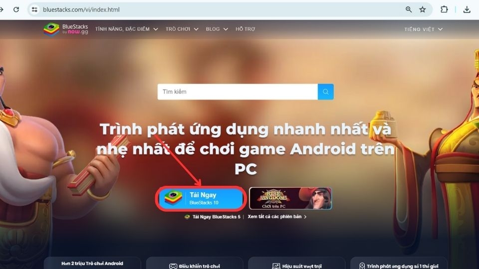 cài đặt phần mềm giả lập Bluestacks