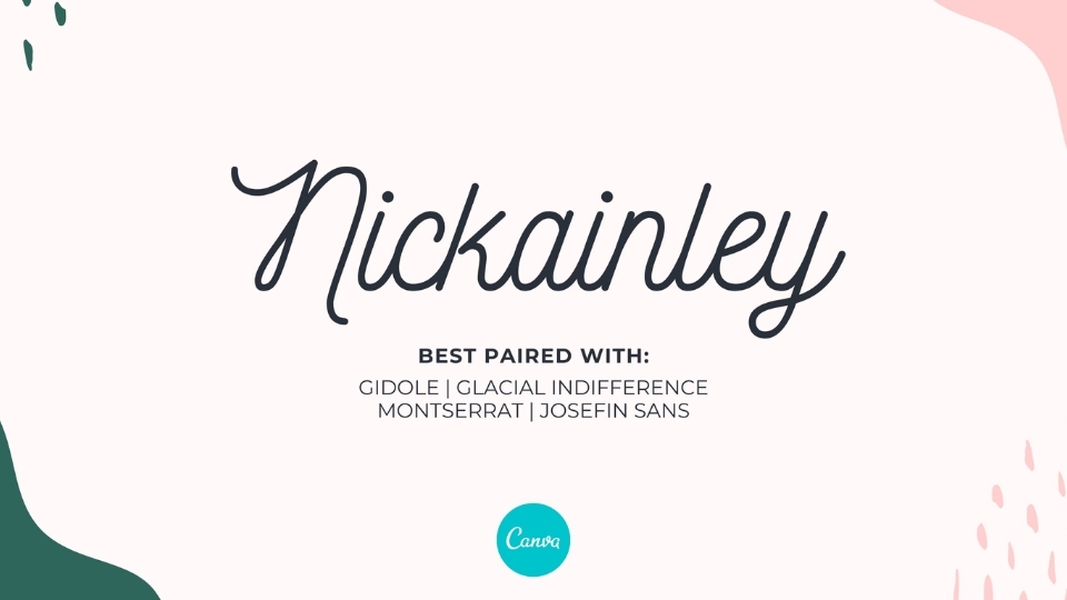 Kiểu chữ viết tay Nickenley trên Canva