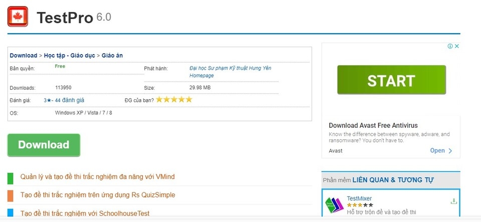 Phần mềm trộn đề thi trắc nghiệm TestPro