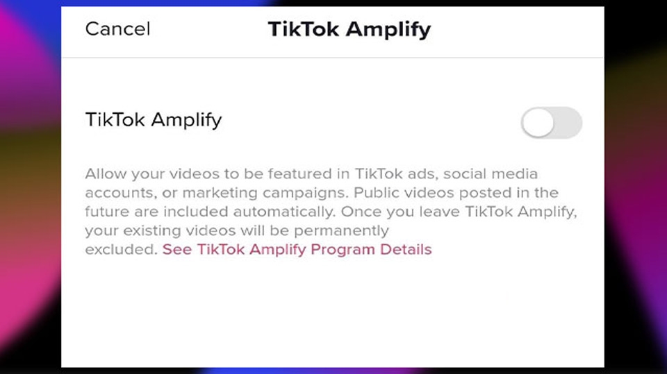 Bật chế độ TikTok Amplify lên