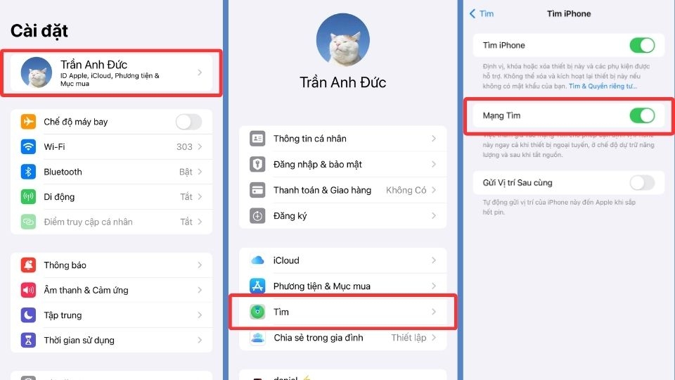 Cách bật tính năng iPhone is Findable