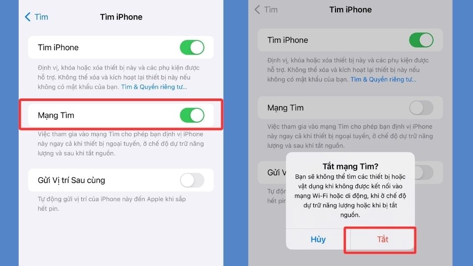 Cách tắt tính năng iPhone is Findable