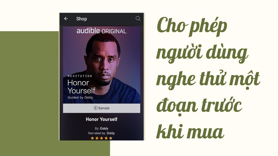 Cho phép người dùng nghe thử một đoạn trước khi mua