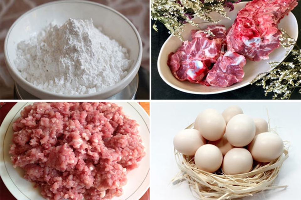 Nguyên liệu làm Bánh cuốn Cao Bằng