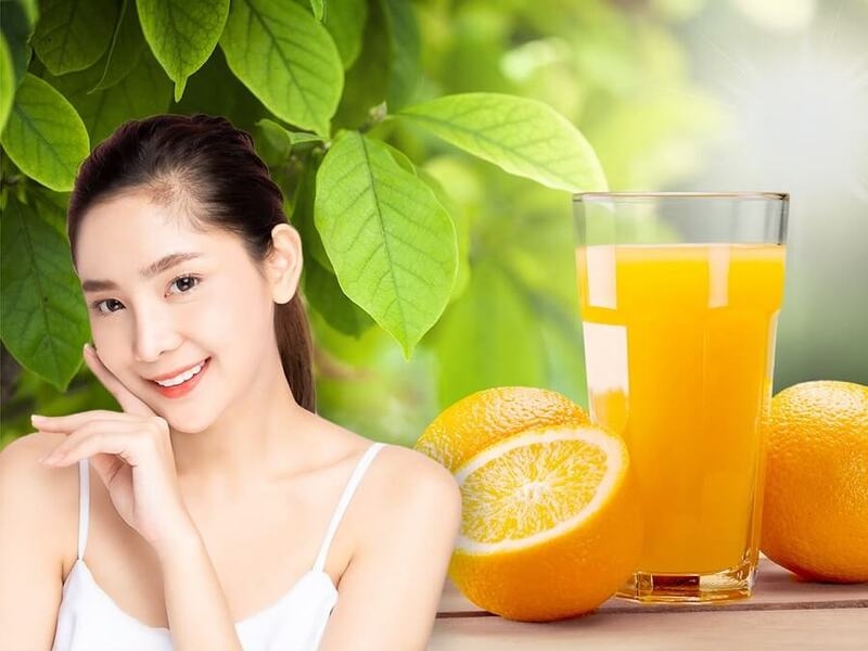 Bổ sung nước cam giúp tăng sự trẻ đẹp cho làn da