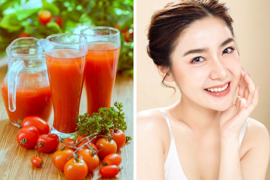 Nước ép cà chua có thể làm sáng da