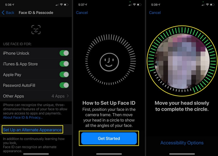 Face ID không định vị được khuôn mặt (5)