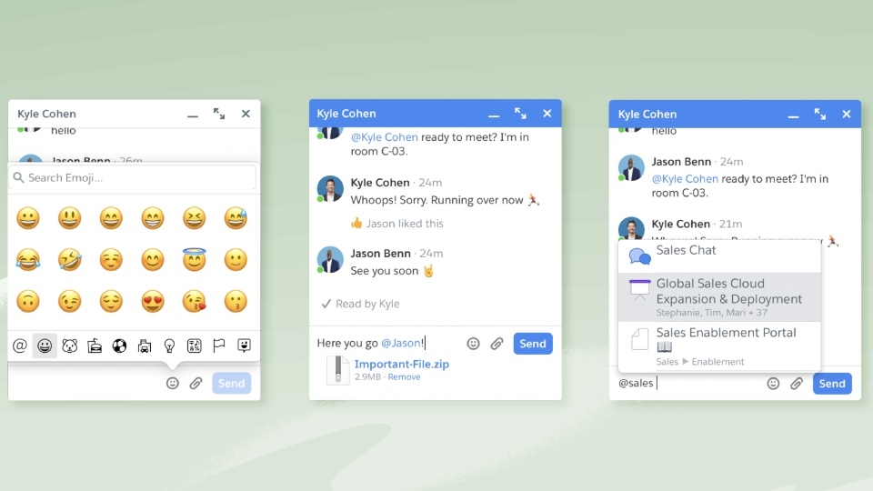 Tính năng chat với bạn bè trên Quip