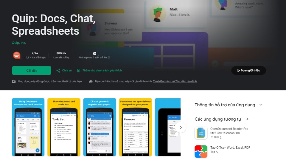 Tải Quip trên điện thoại Android, iOS