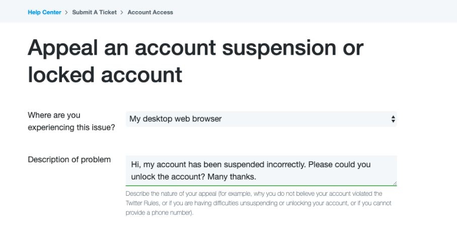tài khoản Twitter bị đình chỉ 3
