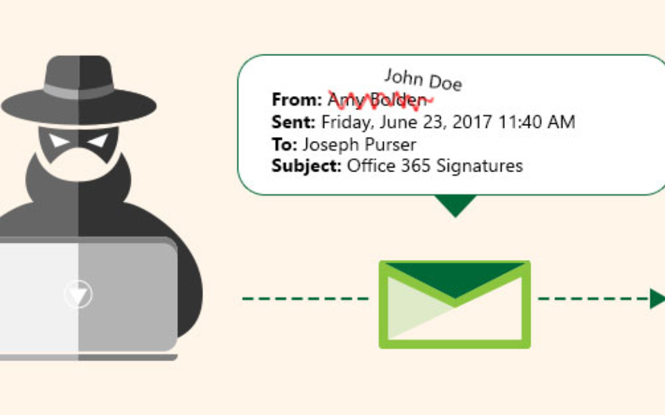 Email Spoofing là kiểu giả mạo Spoofing phổ biến nhất