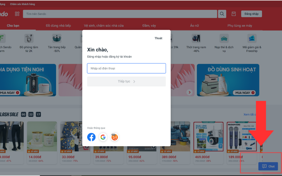 Chat trực tiếp trên web