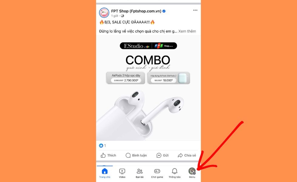 đăng xuất facebook trên điện thoại