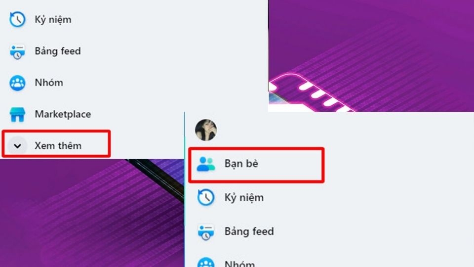 Lướt xuống và nhấn chọn vào mục Bạn bè.