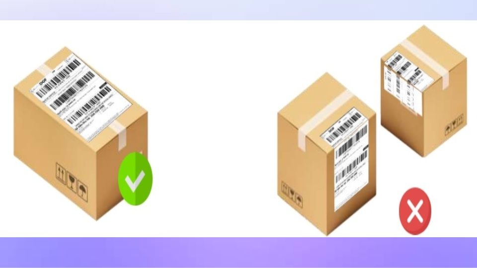 Tem vận chuyển cần dán cố định trên bề mặt của kiện hàng