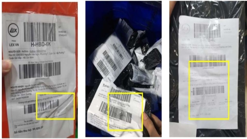 Dán băng dính trên tem dễ bị bong tróc trong quá trình vận chuyển.