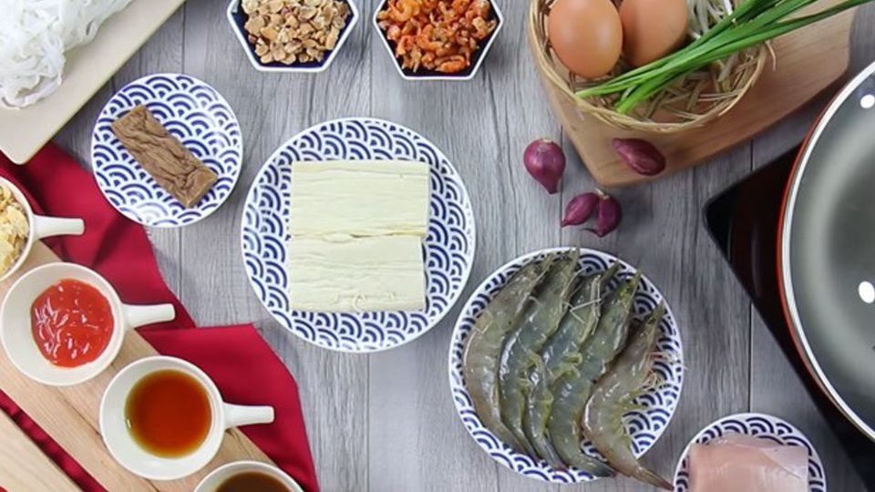 Nguyên liệu làm món Pad Thái vô cùng đơn giản