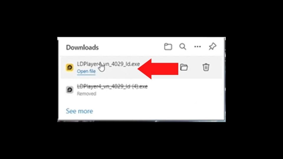 Mở file setup vừa tải