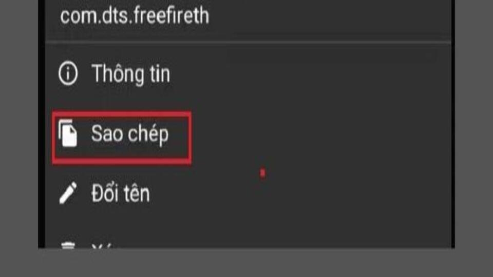 Nhấn lưu giữ tệp tin và bấm lựa chọn Sao chép