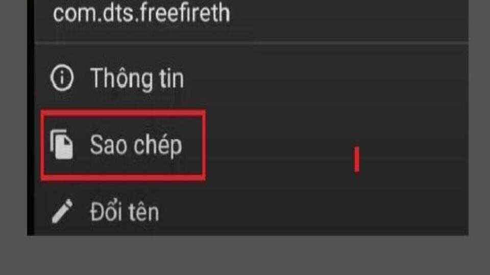 Bấm lưu giữ tệp tin và lựa chọn Sao chép