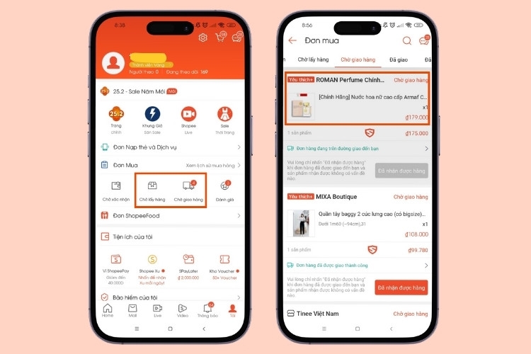 Chọn đơn hàng cần kiểm tra