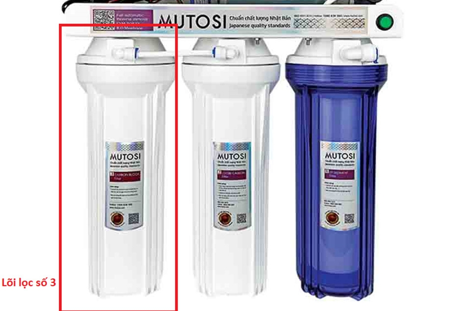 Vị trí lõi lọc số 3 là bước lọc cuối trong nhóm lõi lọc thô