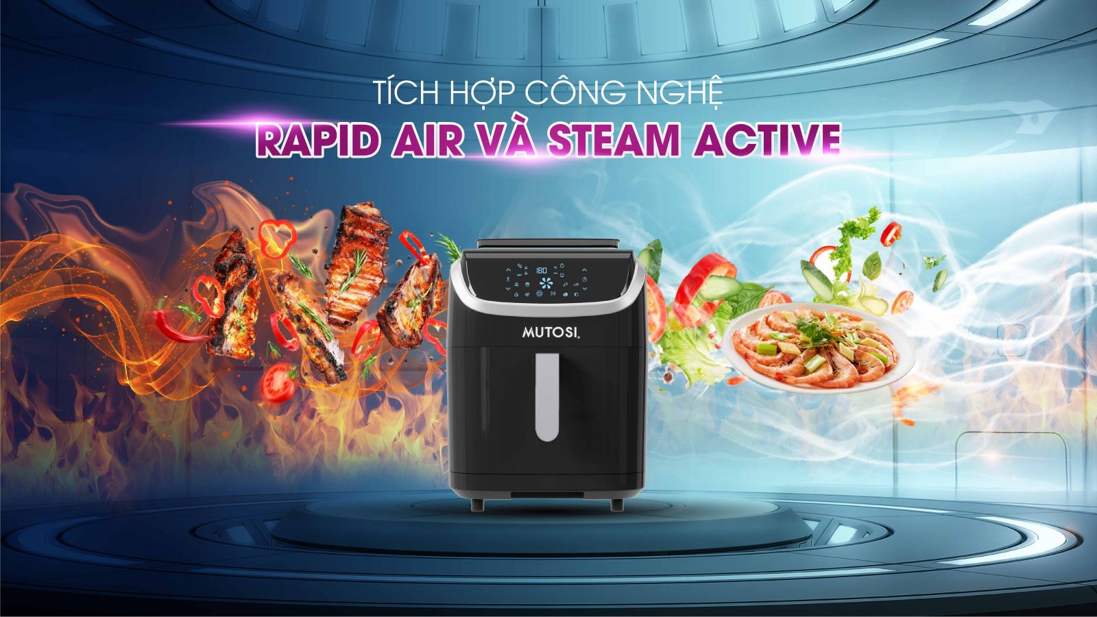 Nồi chiên không dầu có hấp 2