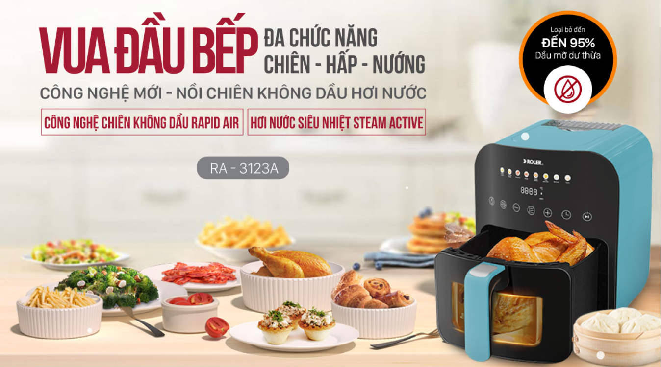 Nồi chiên không dầu có hấp 3
