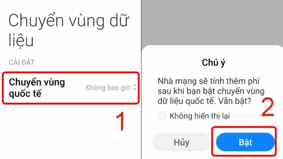 Bước 2: Bỏ dấu tích ở mục Chuyển vùng dữ liệu.