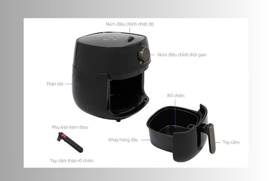 cách sử dụng nồi chiên không dầu 1