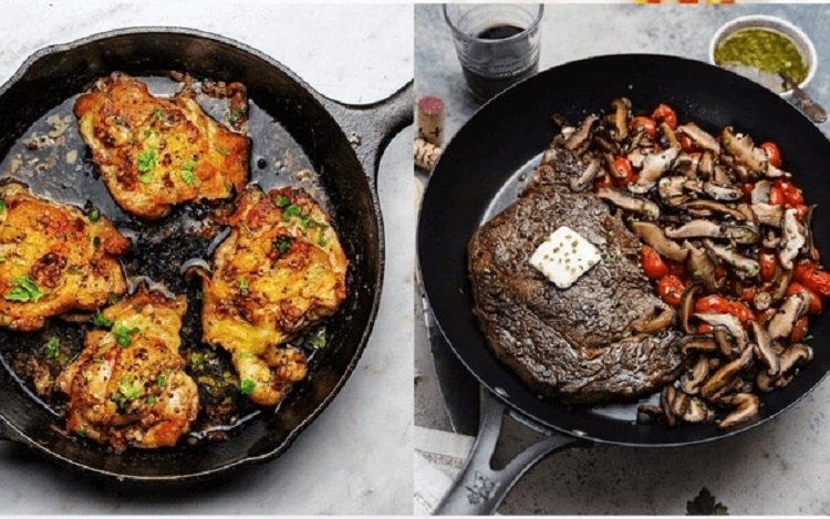 Chảo gang giữ nhiệt tốt hơn chảo thép cacbon
