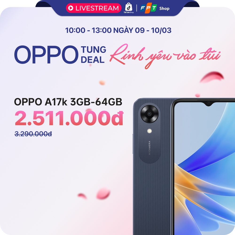 OPPO Reno11 F giảm sâu chỉ còn 7.281.900 đồng, tặng loa thời trang