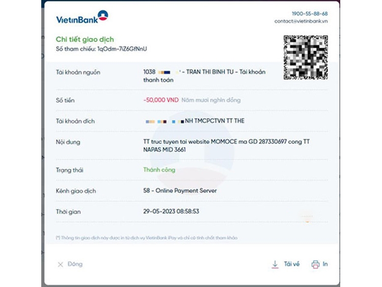 xem lịch sử giao dịch Vietinbank (hình 8)