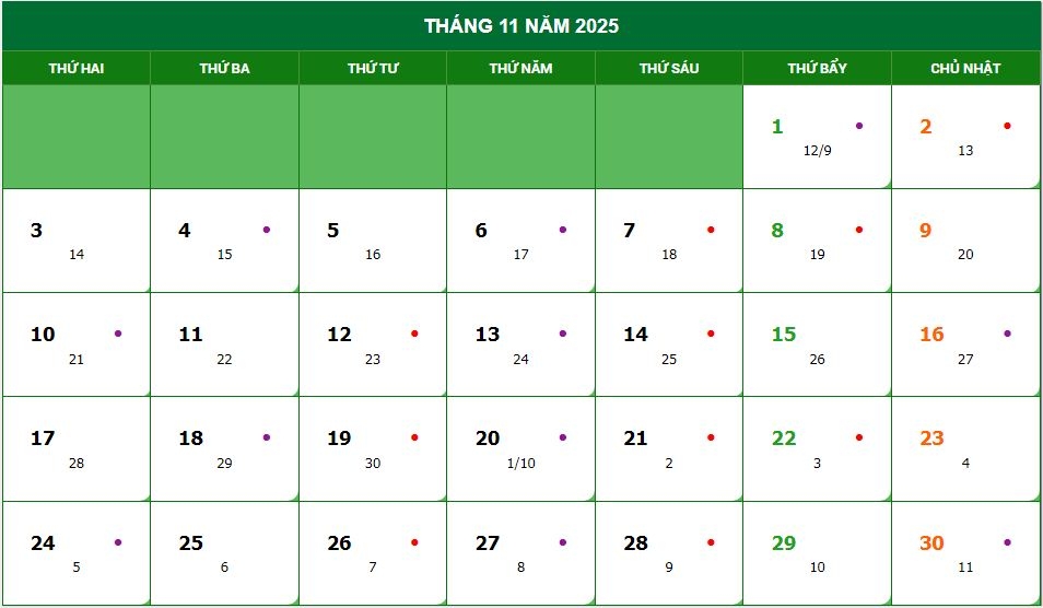 Lịch dương lịch âm 2025 - Tổng hợp các sự kiện, ngày lễ năm 2025