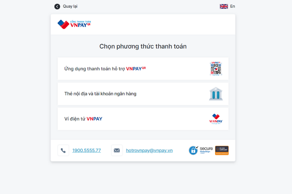 Chọn phương thức thanh toán phù hợp