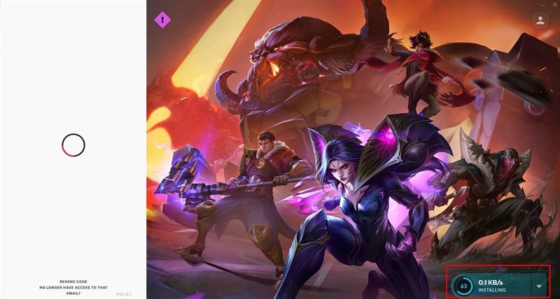 Chờ installing chạy xong là có thể ấn nút play