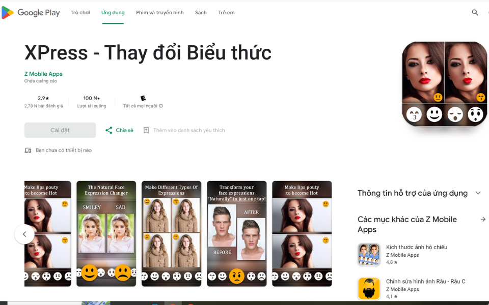 App chỉnh nụ cười Xpress