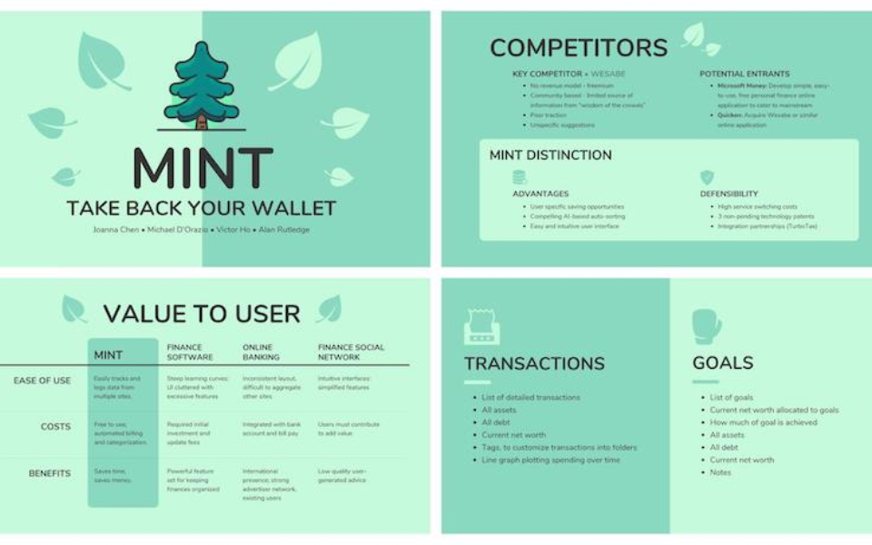 Pitch Deck của Mint
