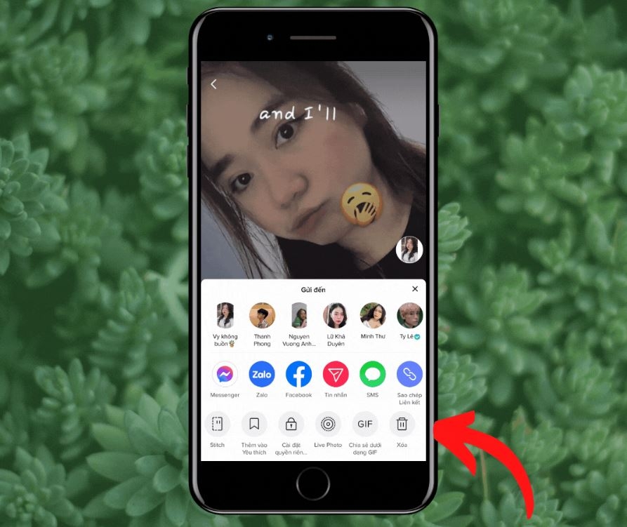 Chọn mục Xóa