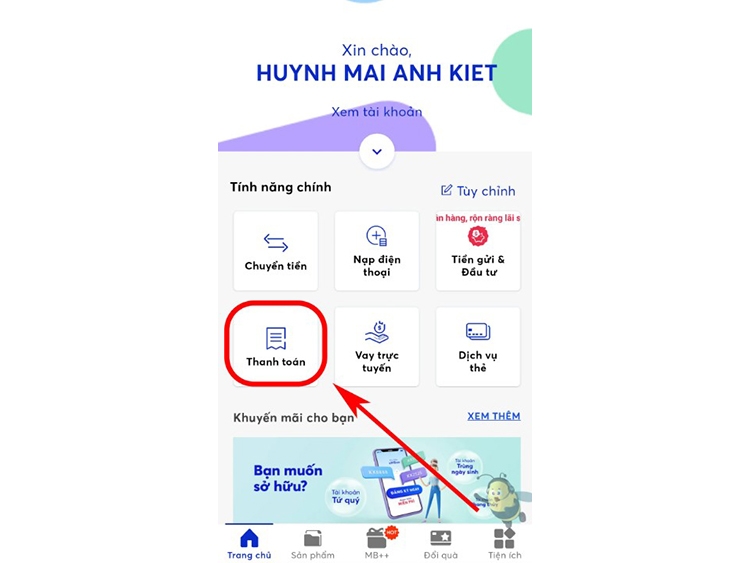 Cách lấy mã QR ngân hàng MB (hình 13)