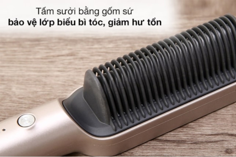 Chất liệu lõi thân lược làm bằng gốm sứ bảo vệ tóc