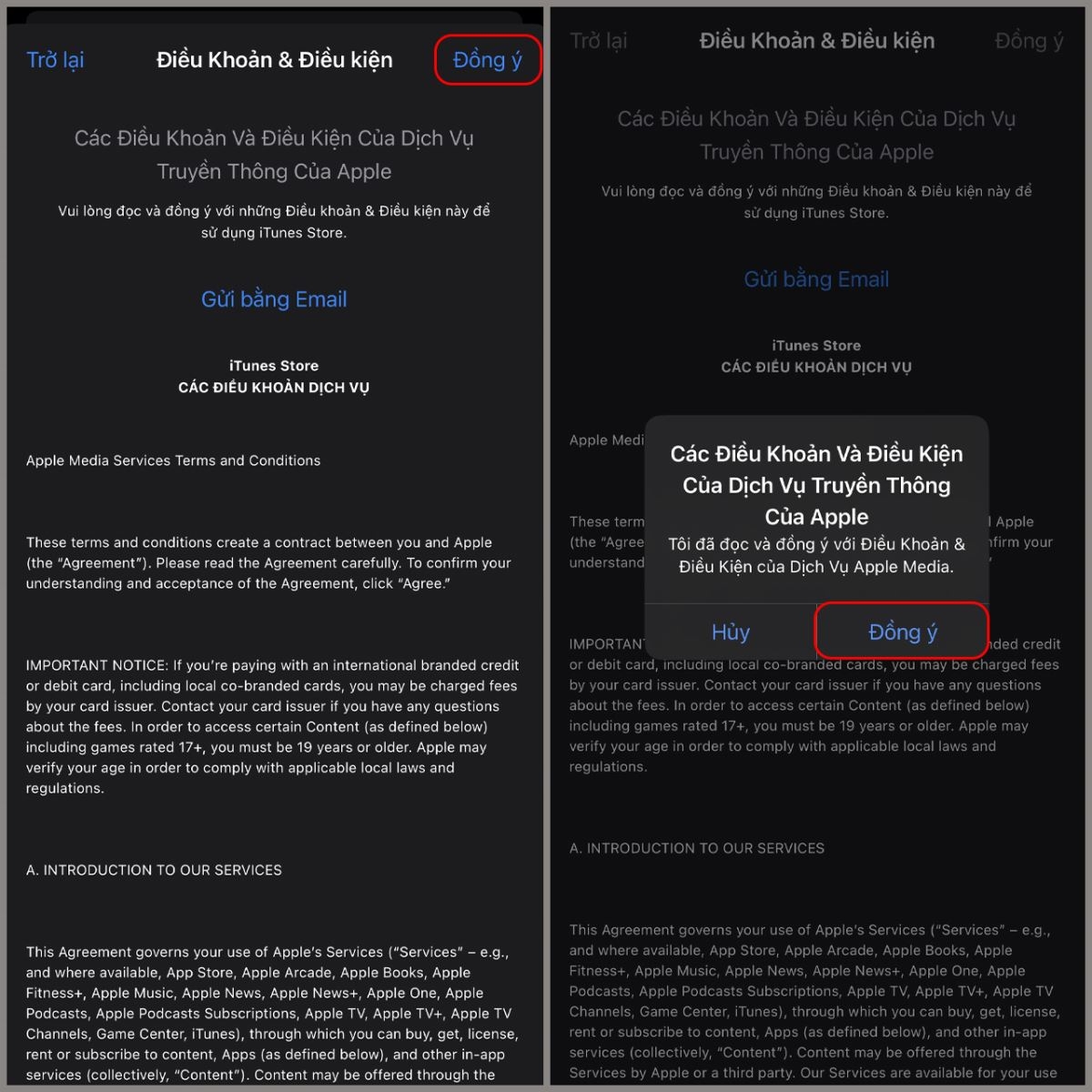 chuyển appstore sang hàn xác nhận
