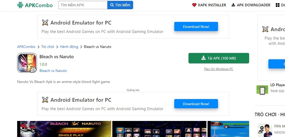 Chọn tải xuống để tải game