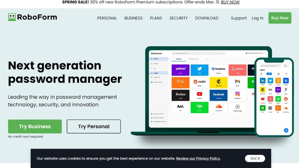 Bước 1: Truy cập trực tiếp vào website chính thức của Roboform