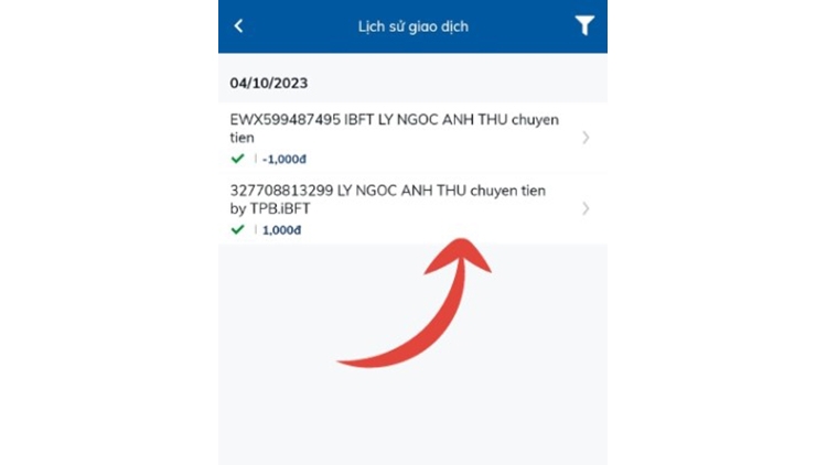 xem lịch sử giao dịch Sacombank Pay (hình 2)