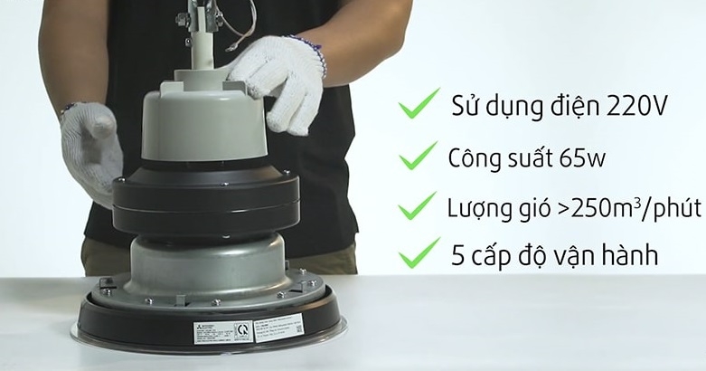 Quạt trần Mitsubishi 5 cánh có tốt không? Đánh giá chi tiết quạt trần Mitsubishi C56-RW5 4