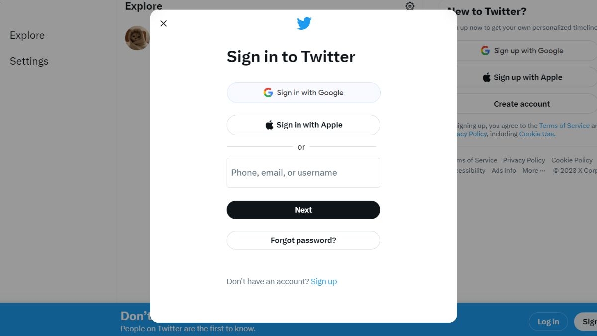 Đăng nhập Twitter bằng Apple bước 2