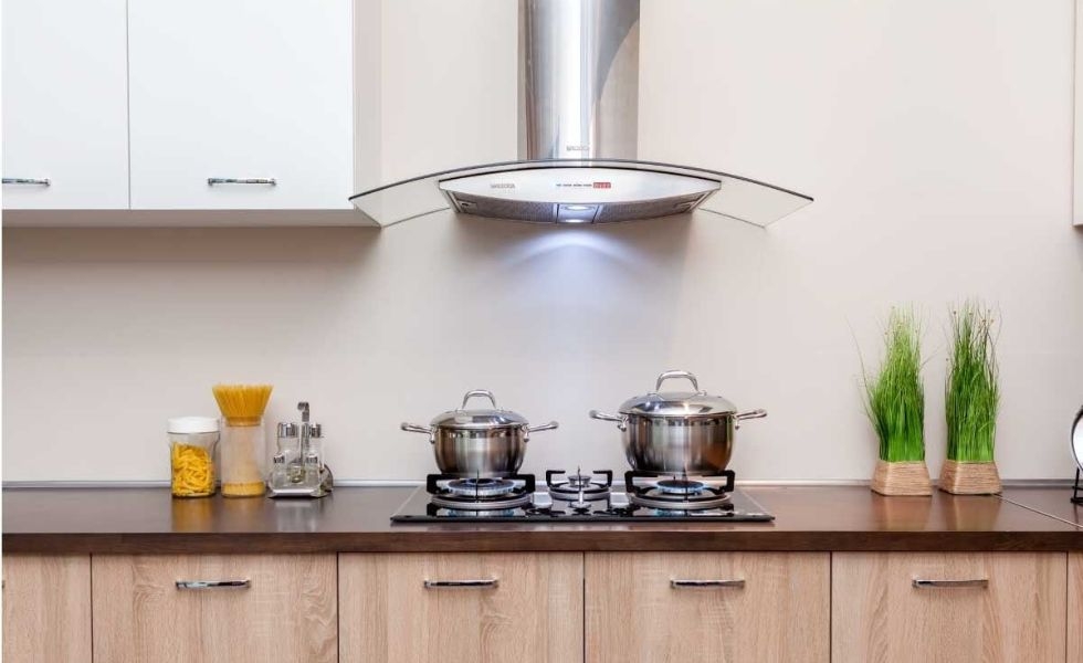 Máy hút mùi kính cong