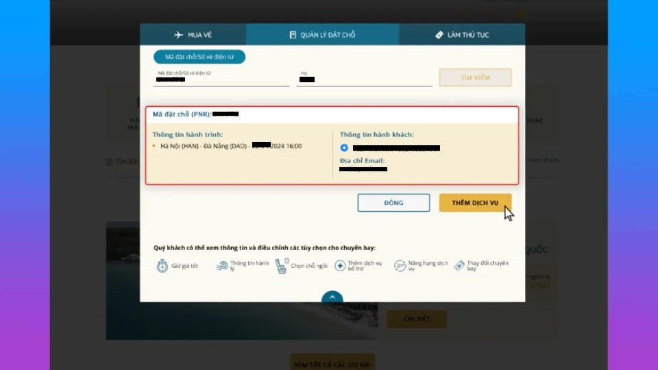 Chọn “Tìm kiếm” và chọn “Thêm dịch vụ”